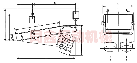 電機(jī)振動(dòng)給料機(jī)外形示意圖-同鑫振動(dòng)機(jī)械